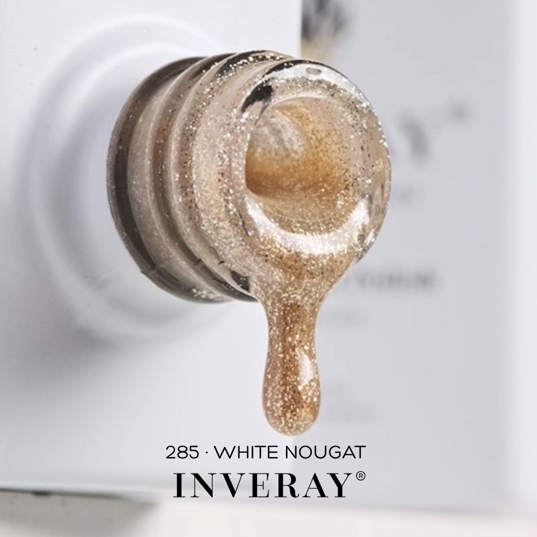 Inveray hybrid gél lakk cat eye világos arany No.285 WHITE NOUGAT - Image 2